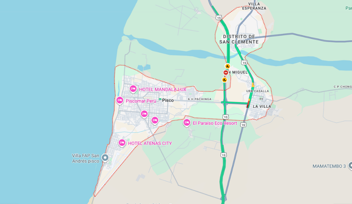 mapa ciudad de pisco